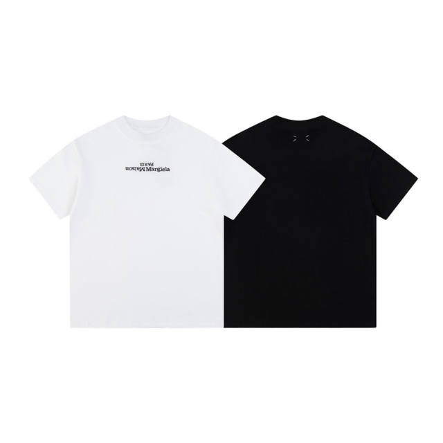 Maison Margiela MM6 Reversible Embroidery T-Shirt Black White
