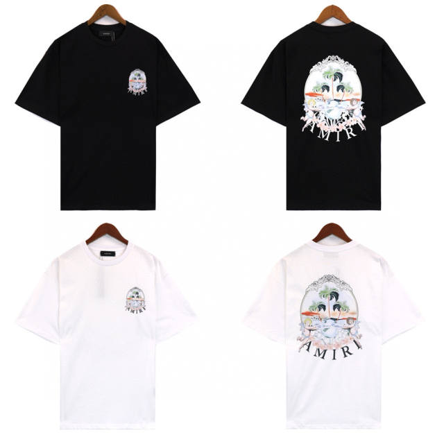 Amiri 24SS Angel Tree T-Shirt Tee Black White