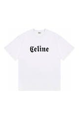 C Gothic Font T-Shirt White Black Beige