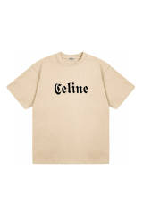 C Gothic Font T-Shirt White Black Beige