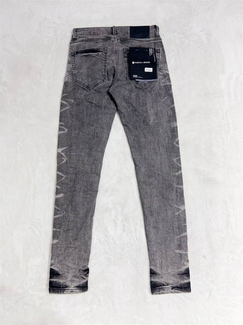[Best Quality]1:1 PURPLE BRΑND Jeans Side Pleated Jeans Gray
