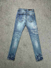 [Best Quality]1:1 Amir* Embroidered Logo Jeans Blue