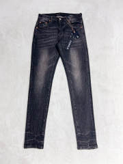[Best Quality]1:1 PURPLE BRΑND Crack Jeans Black