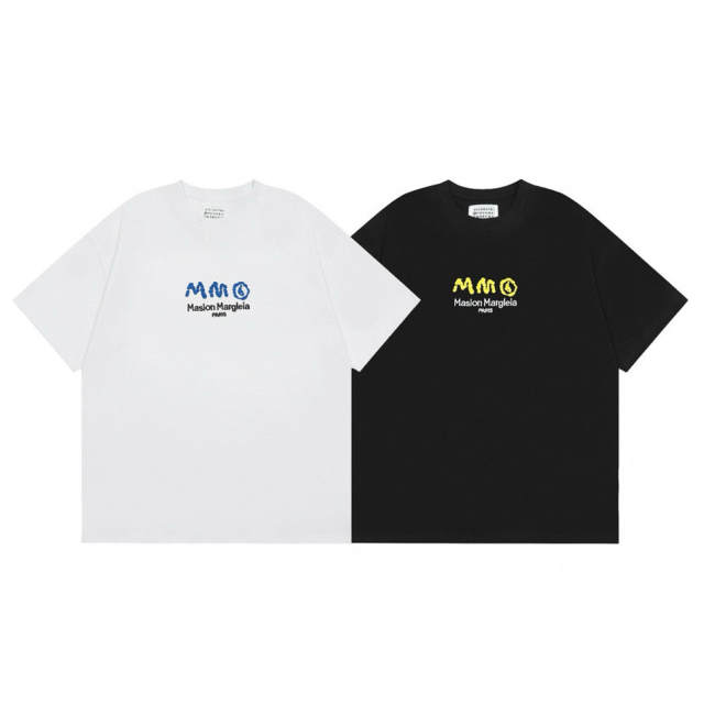 Maison Margiela MM6 Embroidered Logo T-Shirt Black White