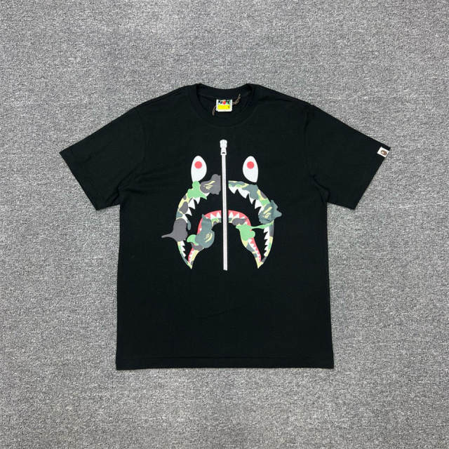 1:1 Bape Camo Shark Face Shirt White Black