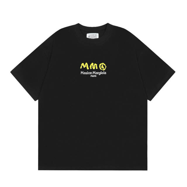 Maison Margiela MM6 Embroidered Logo T-Shirt Black White