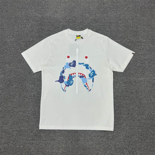 1:1 Bape Camo Shark Face Shirt White Black