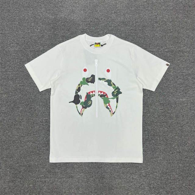 1:1 Bape Camo Shark Face Shirt White Black