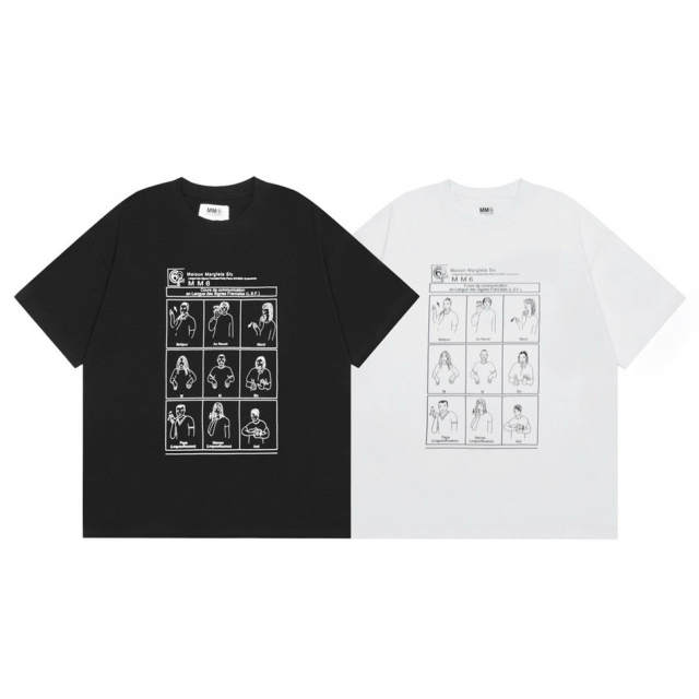 Maison Margiela MM6 T-Shirt Black White