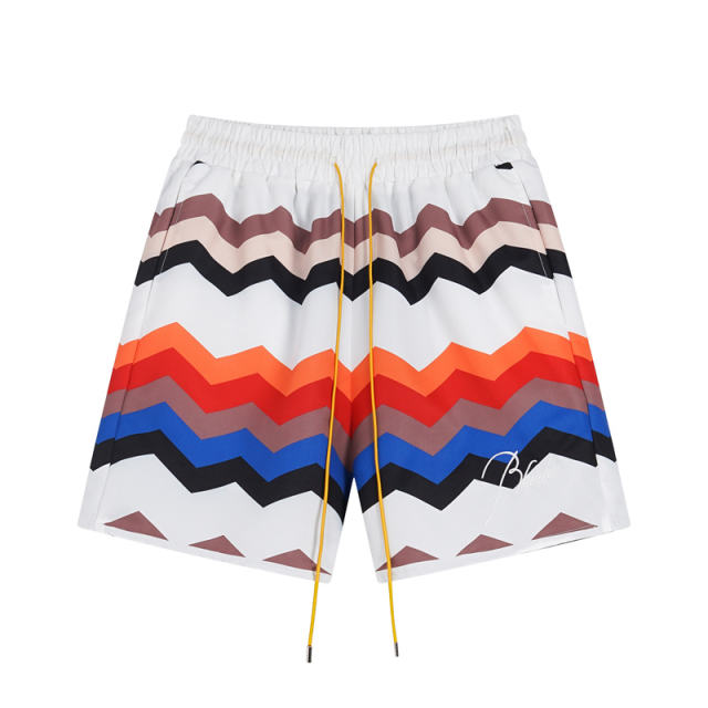 Rhude Checkered Swim Shorts Black Blue Green Red