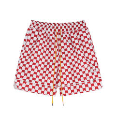 Rhude Checkered Swim Shorts Black Blue Green Red