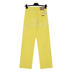 Chr0me Hearts Yellow Leather Patch Crosses Pants