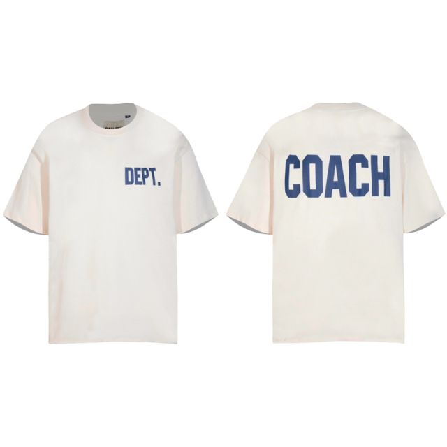 Gallery Dept Coach Logo T-shirt Black White Yellow