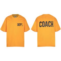 Gallery Dept Coach Logo T-shirt Black White Yellow