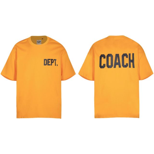Gallery Dept Coach Logo T-shirt Black White Yellow