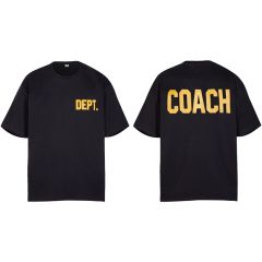 Gallery Dept Coach Logo T-shirt Black White Yellow