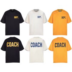 Gallery Dept Coach Logo T-shirt Black White Yellow