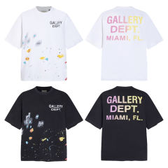 Gallery Dept Miami Splatter Ink Logo T-shirt Black White