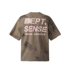 1:1 Quality Gallery Dept Cracking DEPT SENSE Logo T-shirt Black Brown