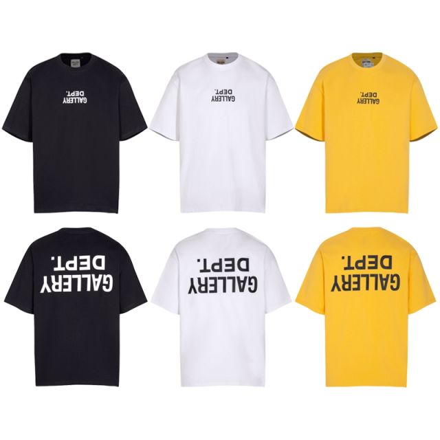 Gallery Dept Up-side Down T-shirt Black White Yellow
