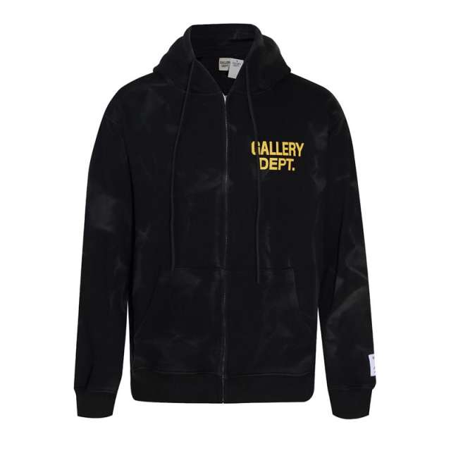 Gallery Dept Tie Die Zip Hoodies (Blue/Black/Navy Blue)