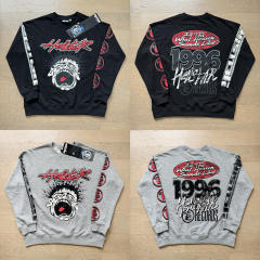 Hellstar Studios Records Crewneck Sweatshirtt Grey Black