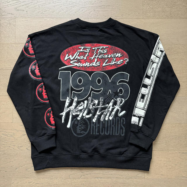Hellstar Studios Records Crewneck Sweatshirtt Grey Black