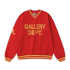 Gallery Dept Embroidered letter retro contrasting V-neck Sweatshirt