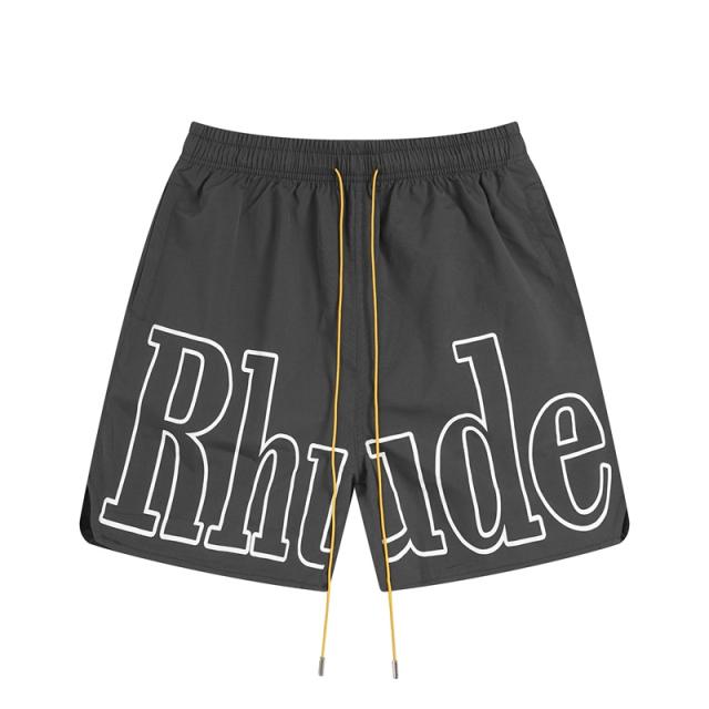 Rhude leather lettering patch mesh shorts 4 colors