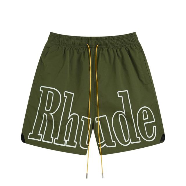 Rhude leather lettering patch mesh shorts 4 colors