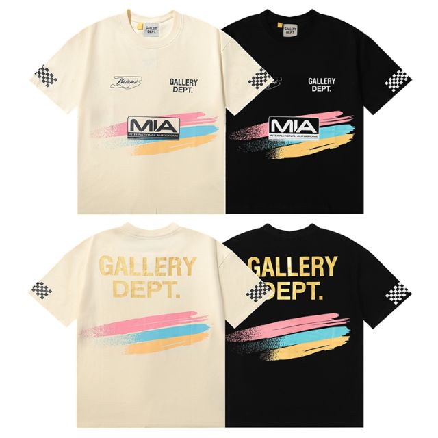 Gallery Dept Miami Limited Logo T-shirt Black Beige