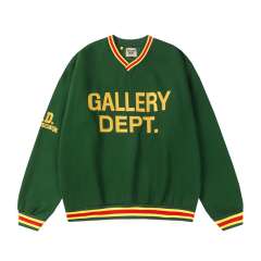 Gallery Dept Embroidered letter retro contrasting V-neck Sweatshirt