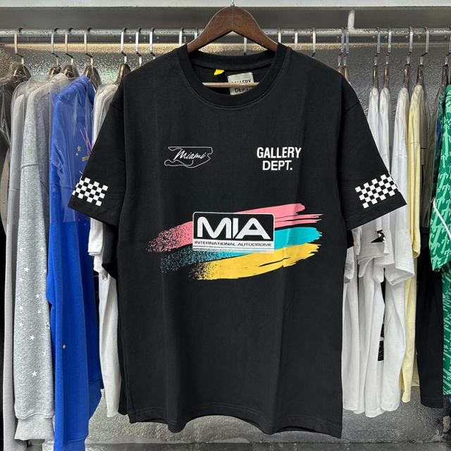 Gallery Dept Miami Limited Logo T-shirt Black Beige