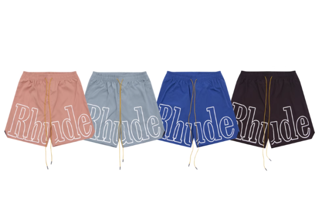 Rhude lettering patch mesh shorts 4 colors