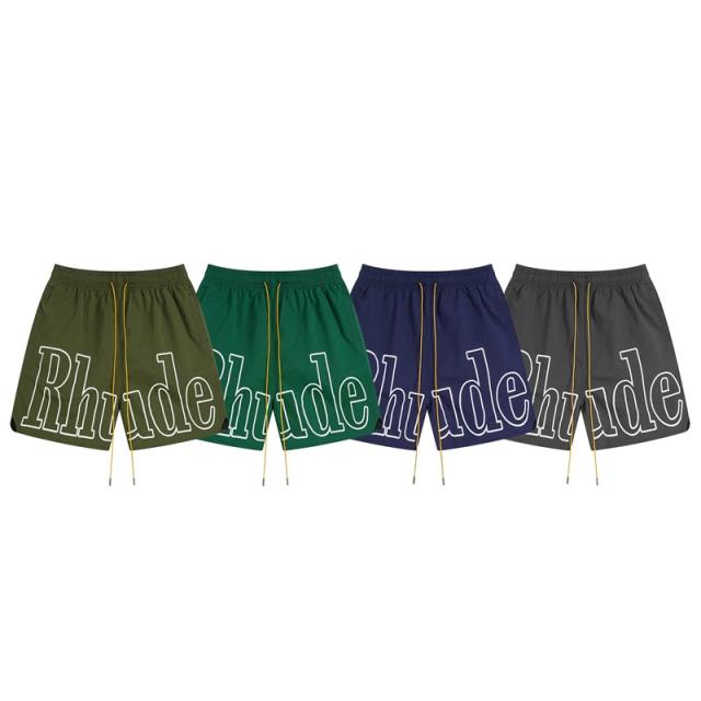 Rhude leather lettering patch mesh shorts 4 colors