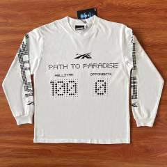 1:1 quality Hellstar led score display letter print long sleeve t-shirt 2 colors