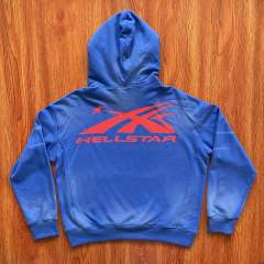 Hellstar Studios Vintage Washed Tracksuit Blue Hoodie Pants
