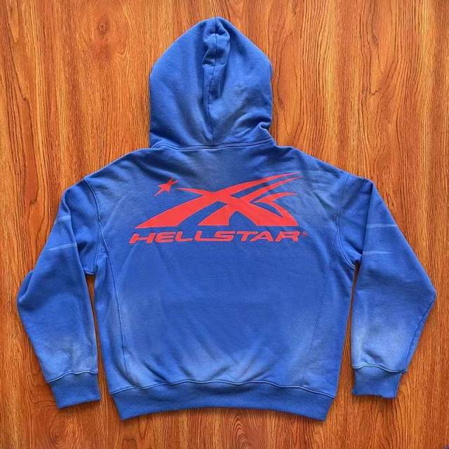 Hellstar Studios Vintage Washed Tracksuit Blue Hoodie Pants