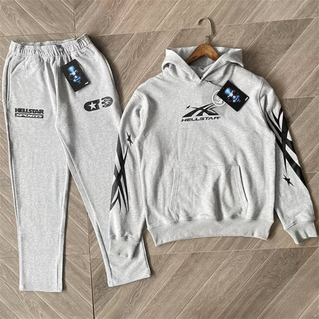 Hellstar Studios Sample Hoodie Pants Tracksuit Gray
