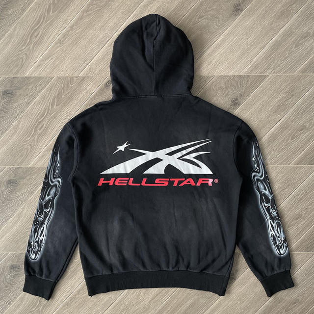 Hellstar Studios Airbrushed Skull Hoodie Pants Tracksuit