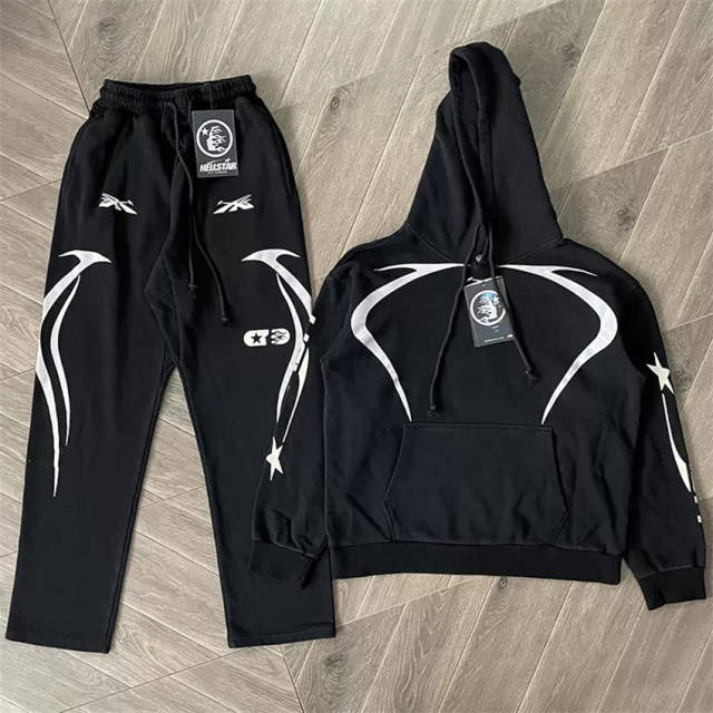 Hellstar Studios Sports Gel Hoodie Pants Black Red