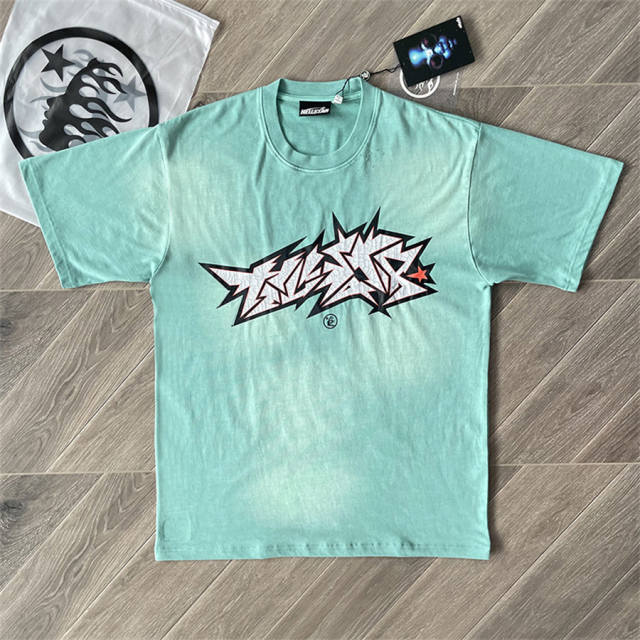 1:1 Hellstar Studios UNRELEASED Crack Paint T-Shirt Red Teal