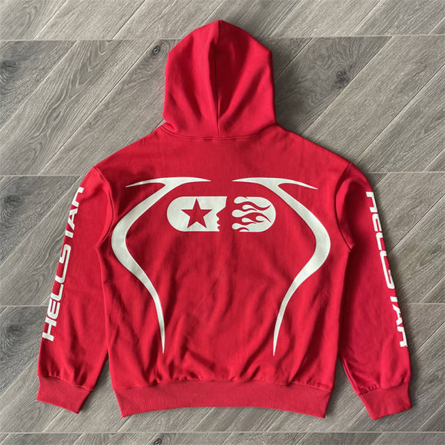 Hellstar Studios Sports Gel Hoodie Pants Black Red