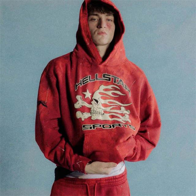 Hellstar Studios Sports Tie Dye Hoodie Pants Red