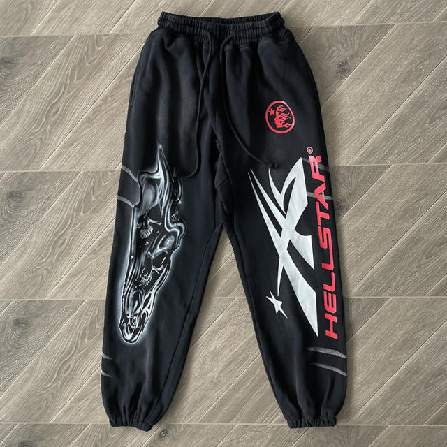 Hellstar Studios Airbrushed Skull Hoodie Pants Tracksuit