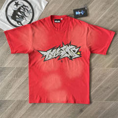 1:1 Hellstar Studios UNRELEASED Crack Paint T-Shirt Red Teal