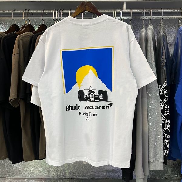 Rhude Mclaren T-Shirts (Black Beige White)
