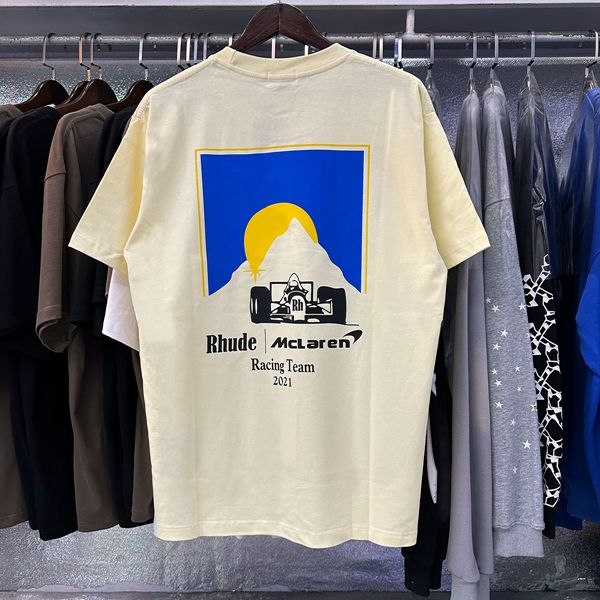 Rhude Mclaren T-Shirts (Black Beige White)