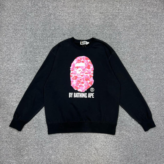 [Best Quality] 1:1 Bape ABC Camo Ape Head Sweatshirt Black