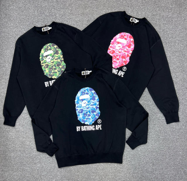 [Best Quality] 1:1 Bape ABC Camo Ape Head Sweatshirt Black